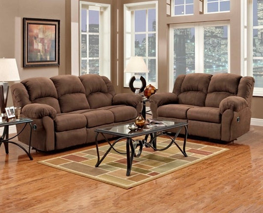 Aruba Chocolate Sofa and Loveseat Reclining