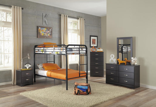 BLACK TWIN/TWIN BUNKBED