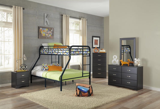 BLACK TWIN/FULL BUNKBED