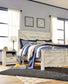 Bellaby  Crossbuck Panel Bed With Mirrored Dresser And 2 Nightstands