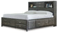 Caitbrook  Storage Bed With 8 Storage Drawers With Mirrored Dresser