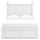 Mollviney Full Panel Storage Bed with Mirrored Dresser