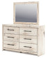 Lawroy Twin Panel Headboard with Mirrored Dresser