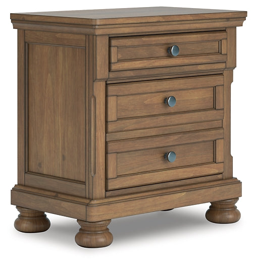 Feddinger Queen Storage Sleigh Bed with Mirrored Dresser and Nightstand