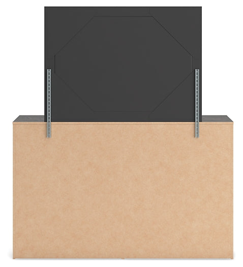 Hollivern Twin Panel Bed with Storage with Mirrored Dresser