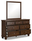 Danabrin Twin Panel Storage Bed, Dresser and Mirror