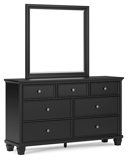 Lanolee King Panel Storage Bed, Dresser and Mirror