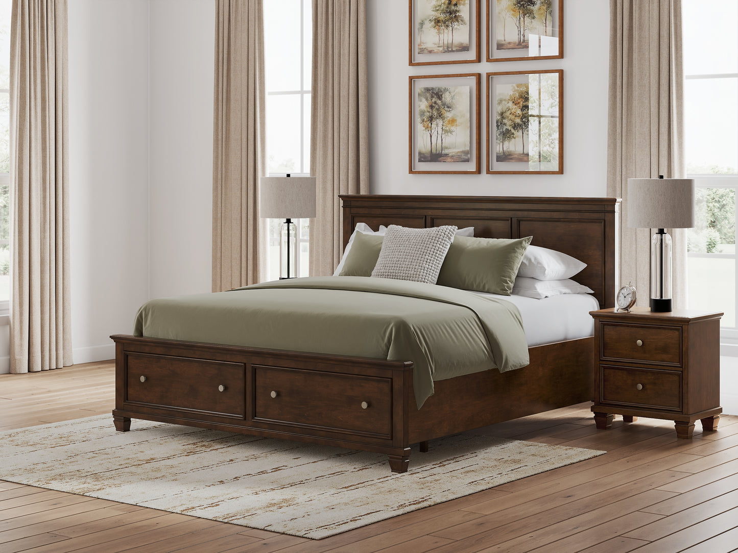 Danabrin King Panel Storage Bed, Dresser and Mirror