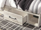 Cambeck King Panel Bed with 2 Storage Drawers with Mirrored Dresser, Chest and Nightstand