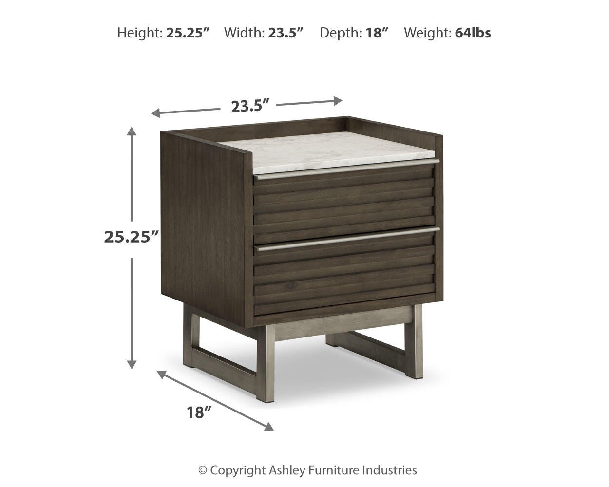 Arkenton Two Drawer Night Stand