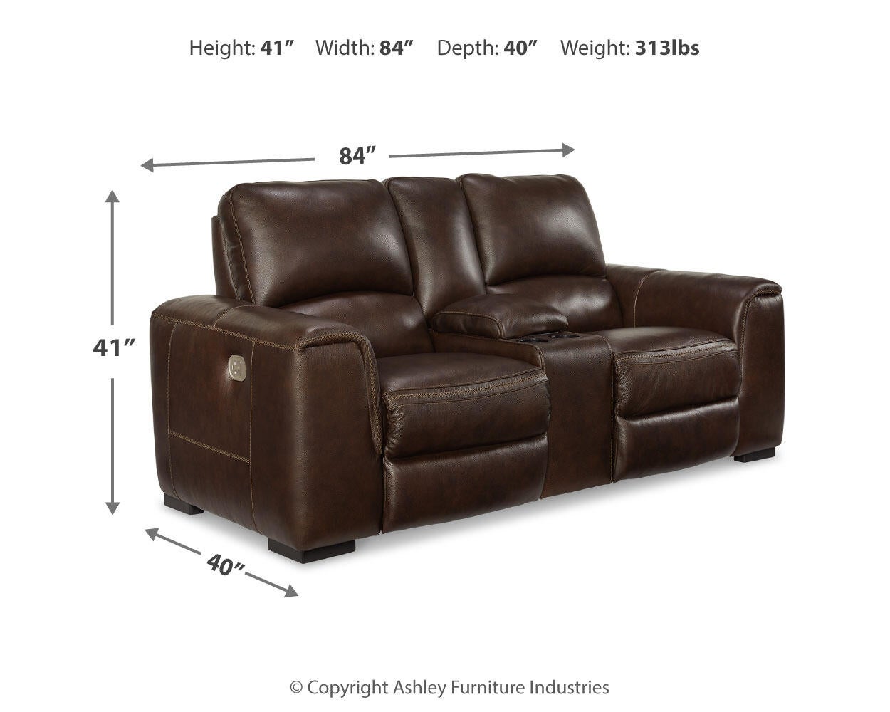Alessandro PWR REC Loveseat/CON/ADJ HDRST