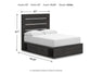 Delmorta Full Panel Bed with Storage, Dresser and Mirror