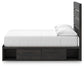 Delmorta Full Panel Bed with Storage, Dresser and Mirror