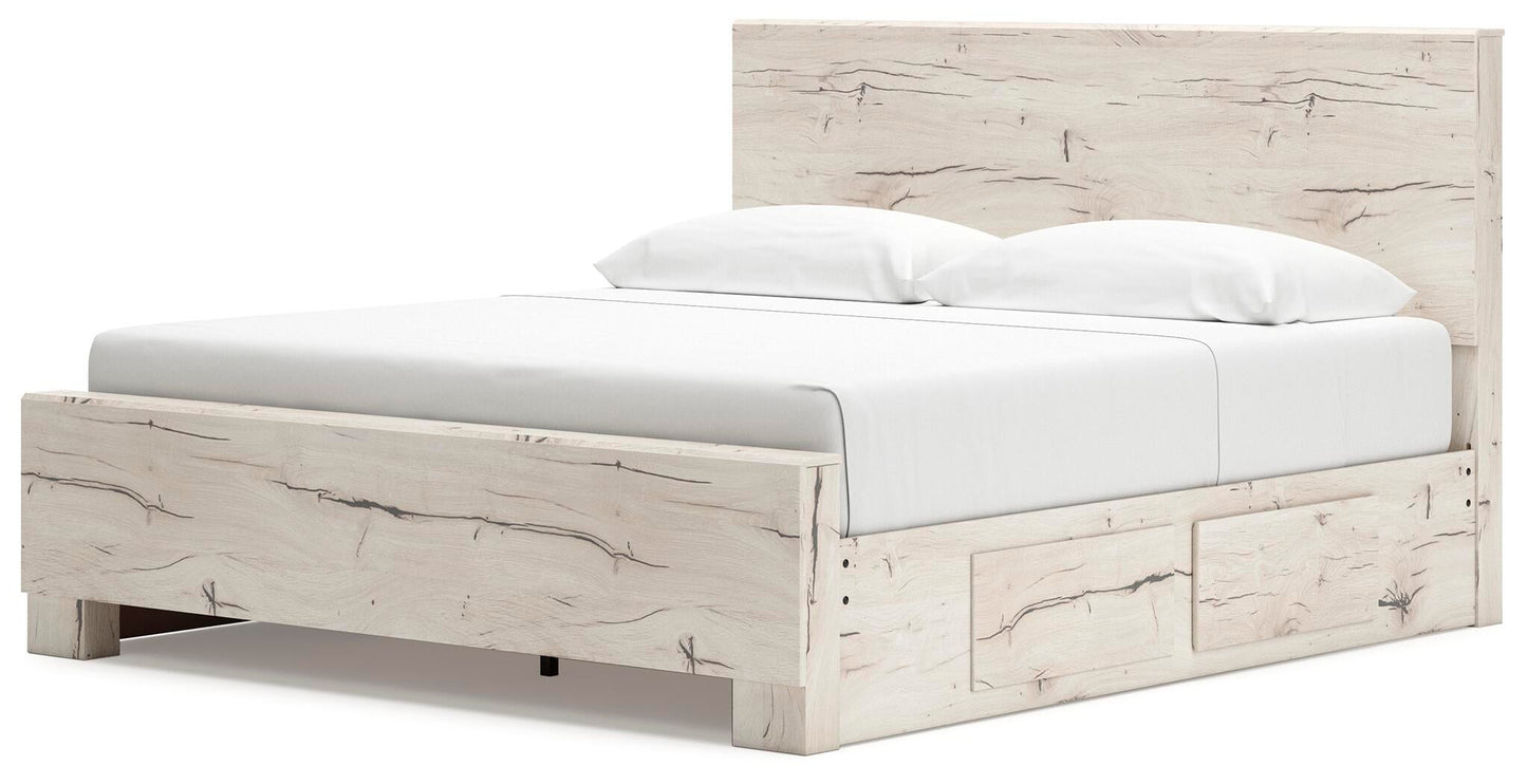 Lawroy King Panel Bed with Storage, Dresser, Mirror, Chest and Nightstand