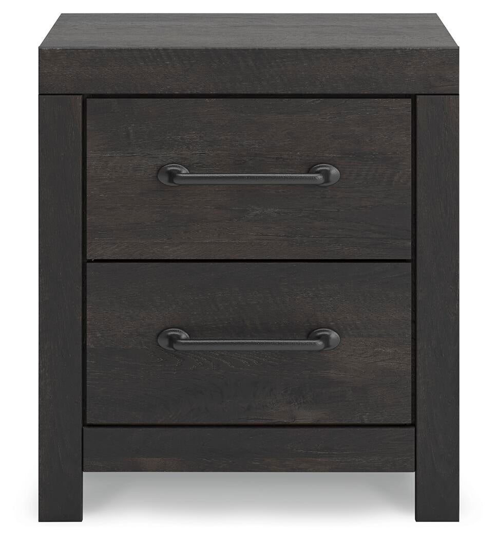 Delmorta Full Panel Bed with Storage, Dresser, Mirror, Chest and Nightstand