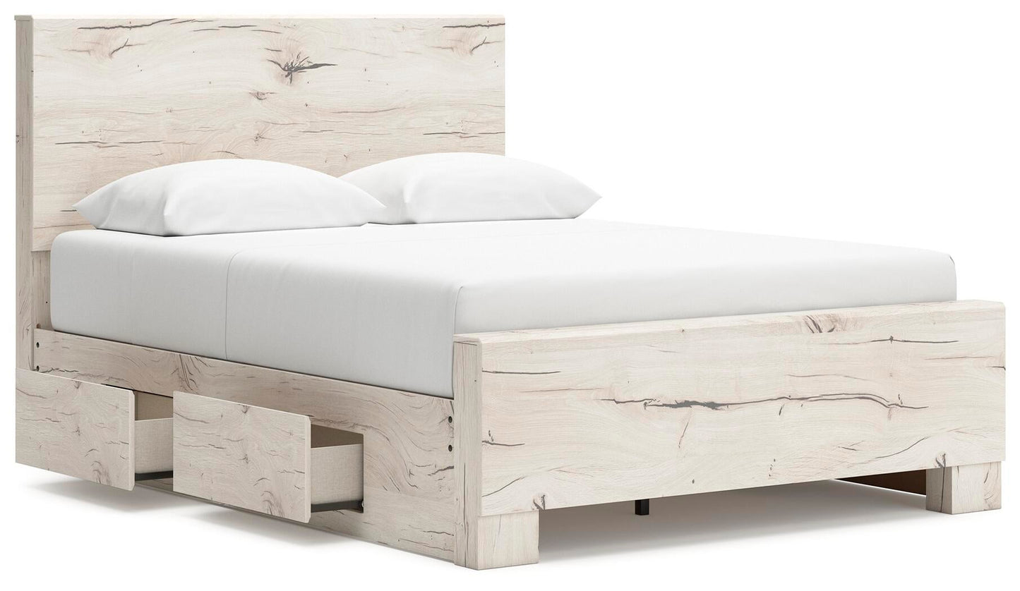 Lawroy Queen Panel Bed with Storage, Dresser, Mirror and Nightstand