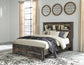 Drystan Queen Panel Bed with 2 Storage Drawers with Mirrored Dresser