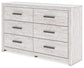 Cayboni Full Panel Bed with Mirrored Dresser
