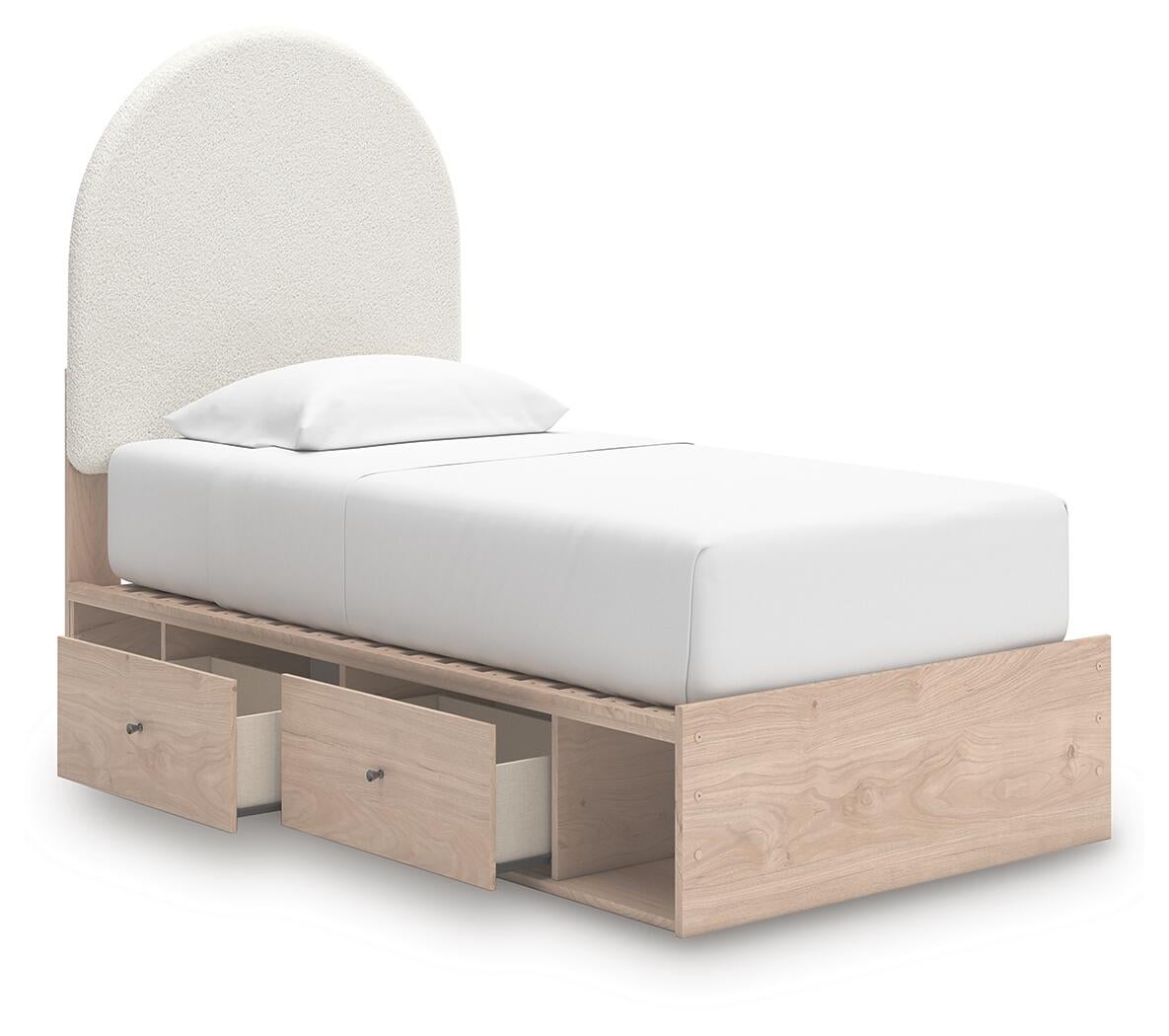 Arloster Twin Upholstered Panel Bed with Storage