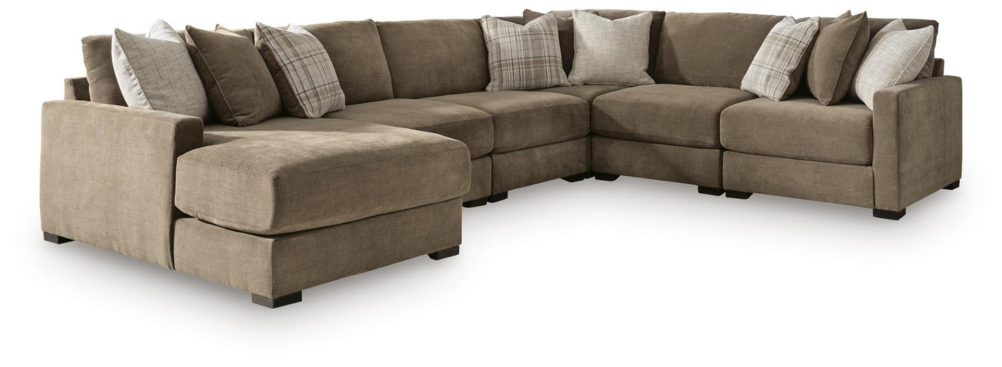 Camellia-Court 6-Piece Sectional with Chaise