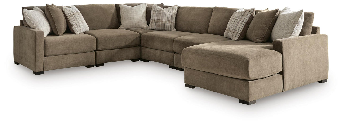 Camellia-Court 6-Piece Sectional with Chaise