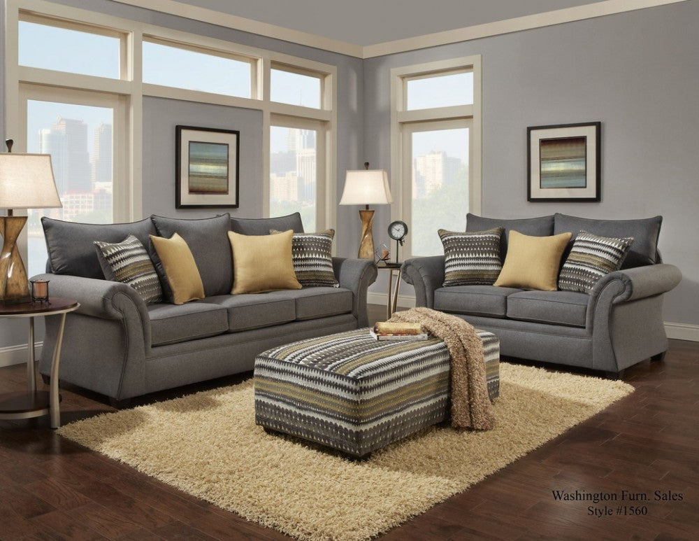 Jitterbug Gray Sofa and Loveseat