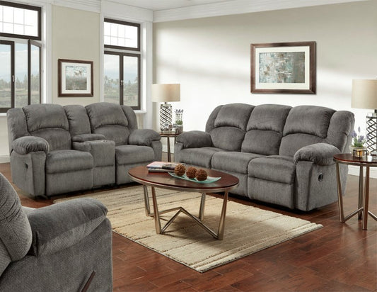 Kelly Gray Reclining Sofa and Loveseat