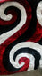 886 Red-Black-White Shaggy 3D Rug 5x8