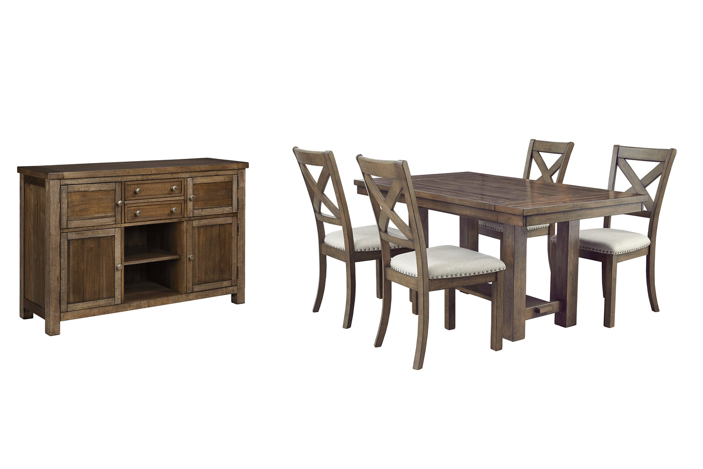 Moriville Dining Table and 4 Chairs with Storage