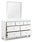 Fortman Full Panel Bed with Mirrored Dresser, Chest and Nightstand